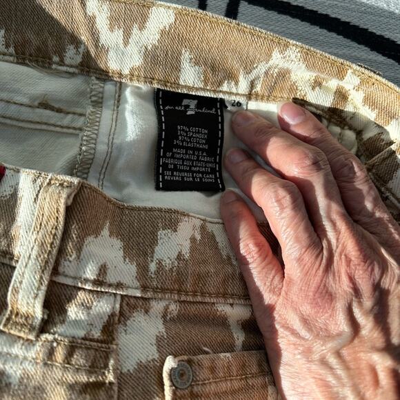 7 For Mankind Womens Cropped Skinny Jeans Brown Ikat 26 - Picture 6 of 10